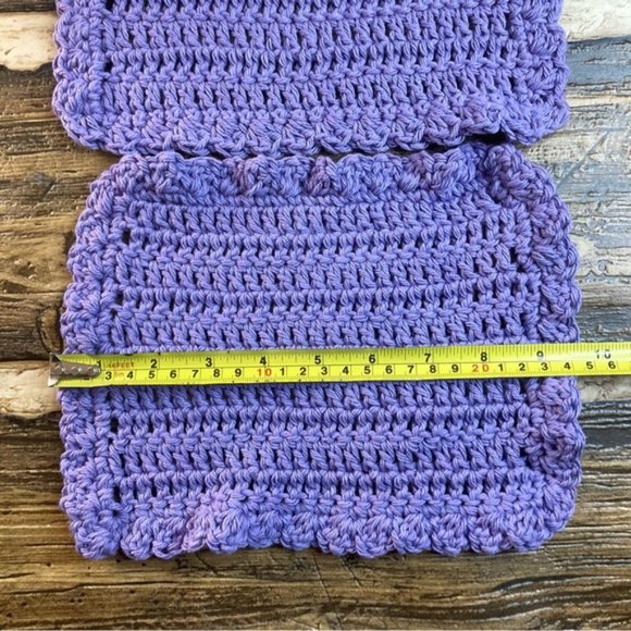 Handmade dishcloths set of 2 purple - Picture 4 of 8